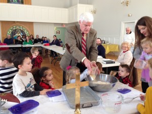 Making communion cornbread